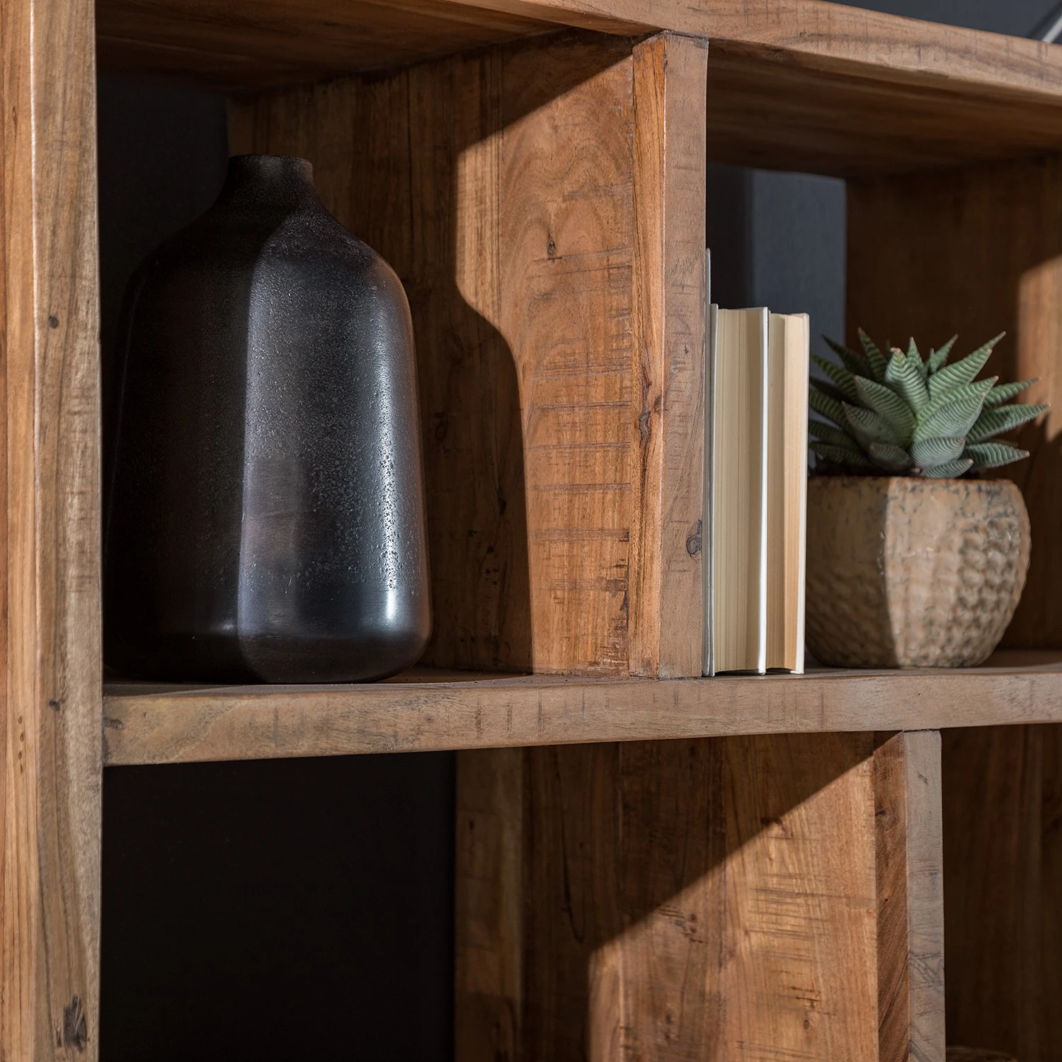 Ars manufacti Étagère de bureau Domme - Acacia massif / Fer - Acacia / Anthracite – Image 3