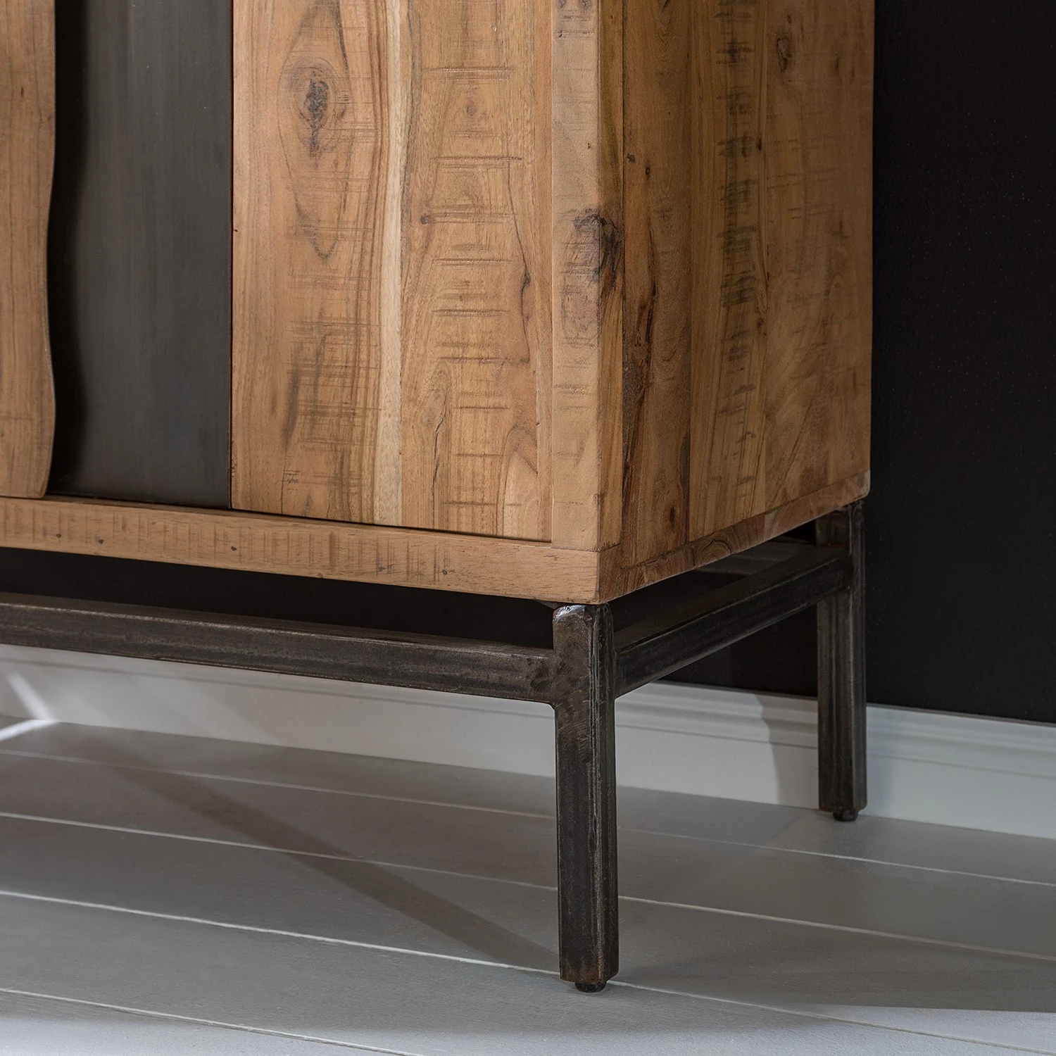 Ars manufacti Étagère de bureau Domme - Acacia massif / Fer - Acacia / Anthracite – Image 5