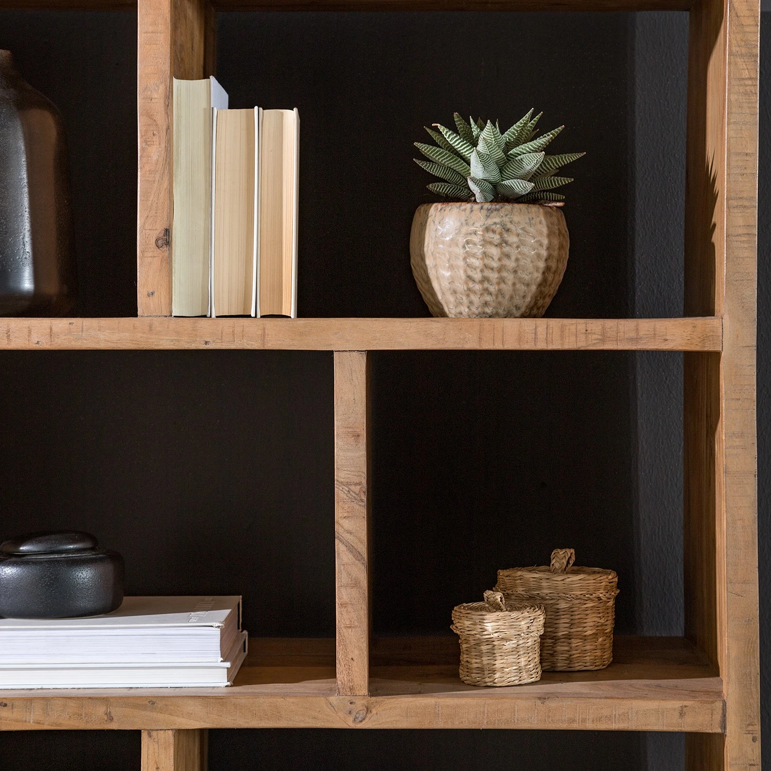 Ars manufacti Étagère de bureau Domme - Acacia massif / Fer - Acacia / Anthracite – Image 6