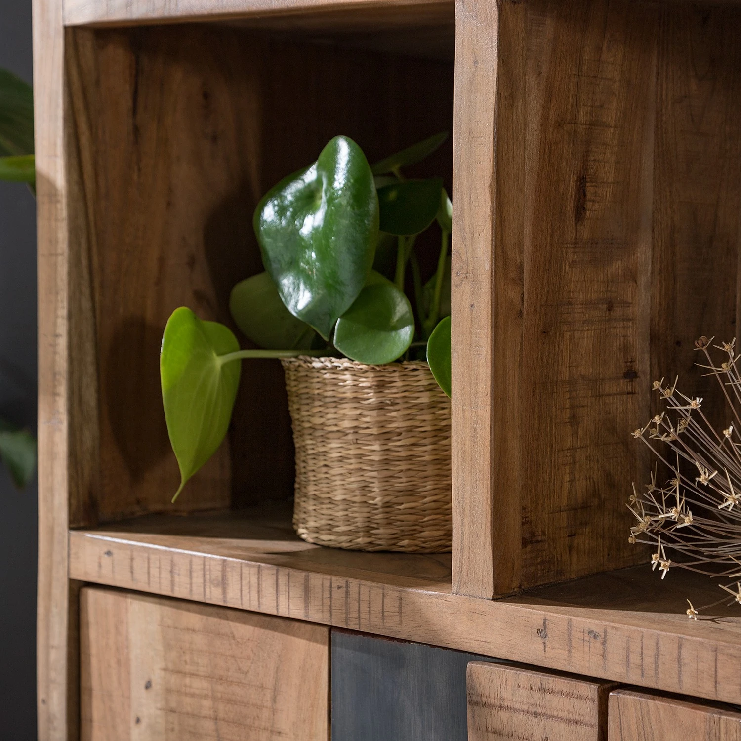 Ars manufacti Étagère de bureau Domme - Acacia massif / Fer - Acacia / Anthracite – Image 7