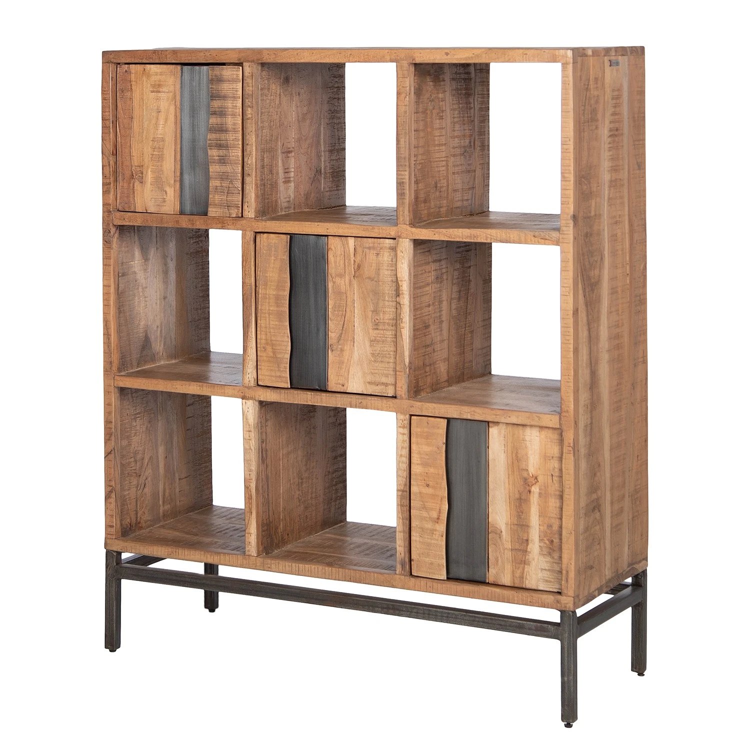 Ars manufacti Étagère de bureau Domme II - Acacia massif / Fer - Acacia / Anthracite