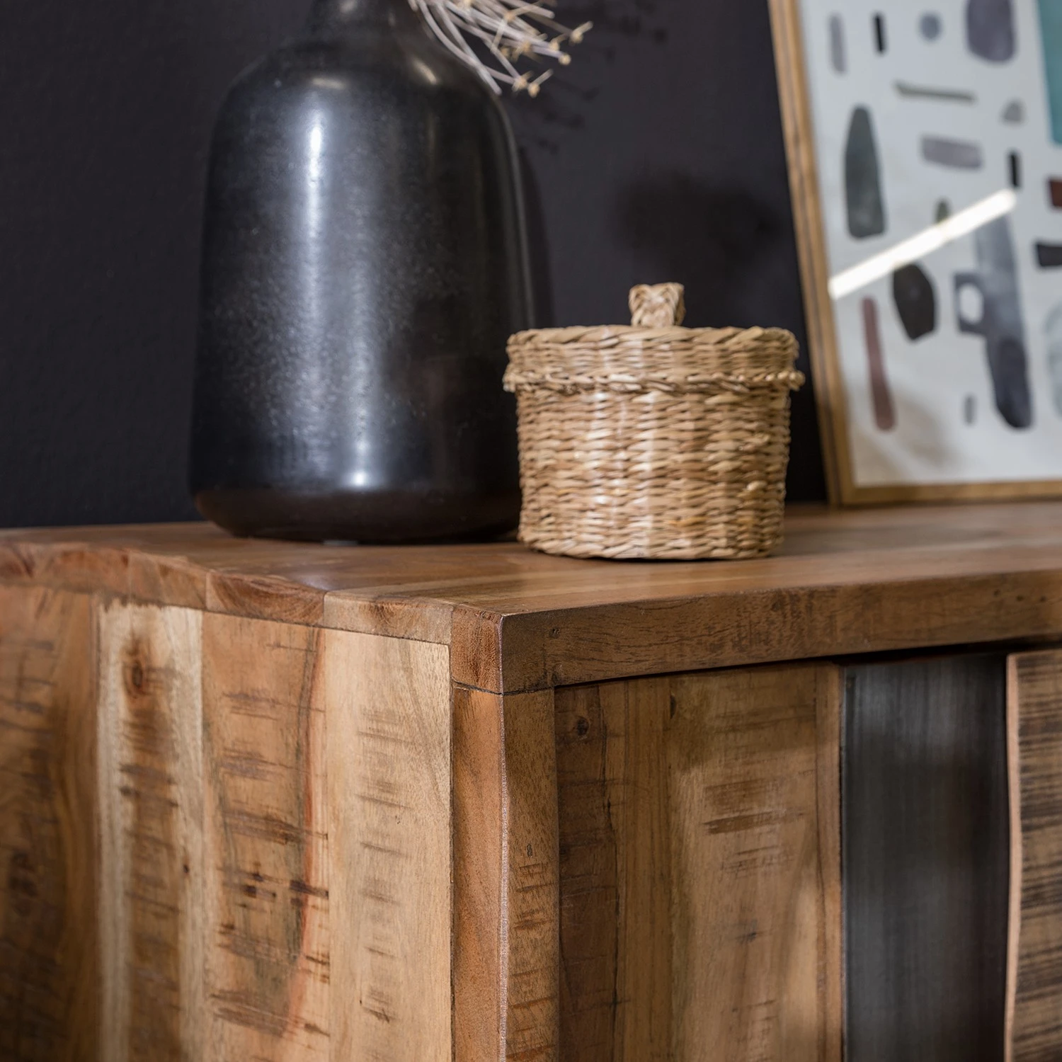 Ars manufacti Étagère de bureau Domme II - Acacia massif / Fer - Acacia / Anthracite – Image 3