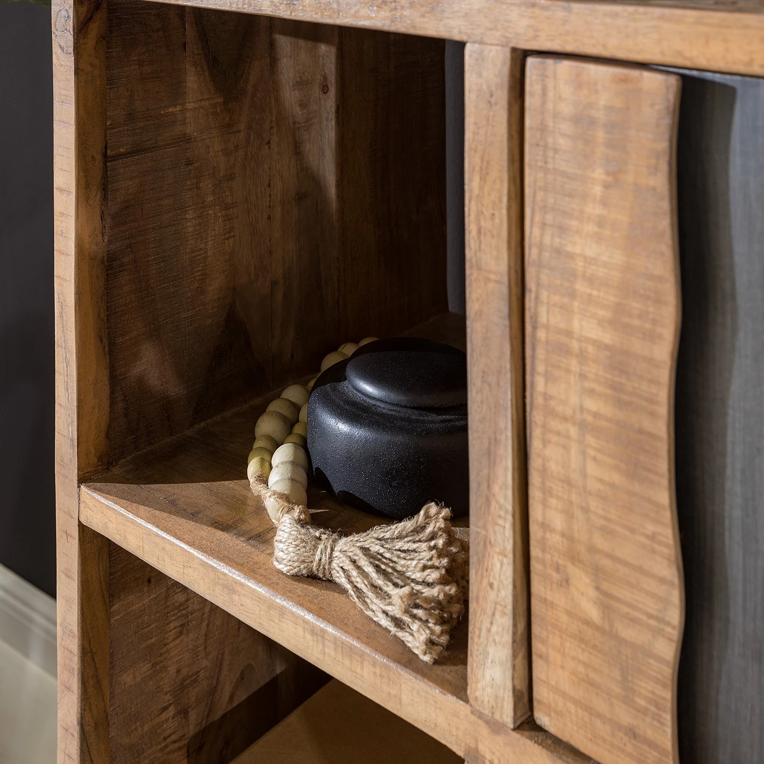 Ars manufacti Étagère de bureau Domme II - Acacia massif / Fer - Acacia / Anthracite – Image 4