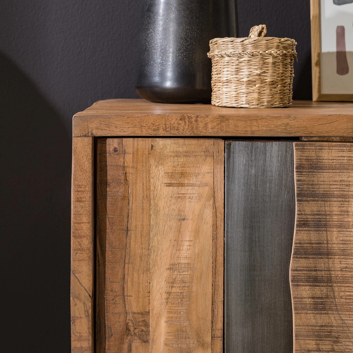 Ars manufacti Étagère de bureau Domme II - Acacia massif / Fer - Acacia / Anthracite – Image 6