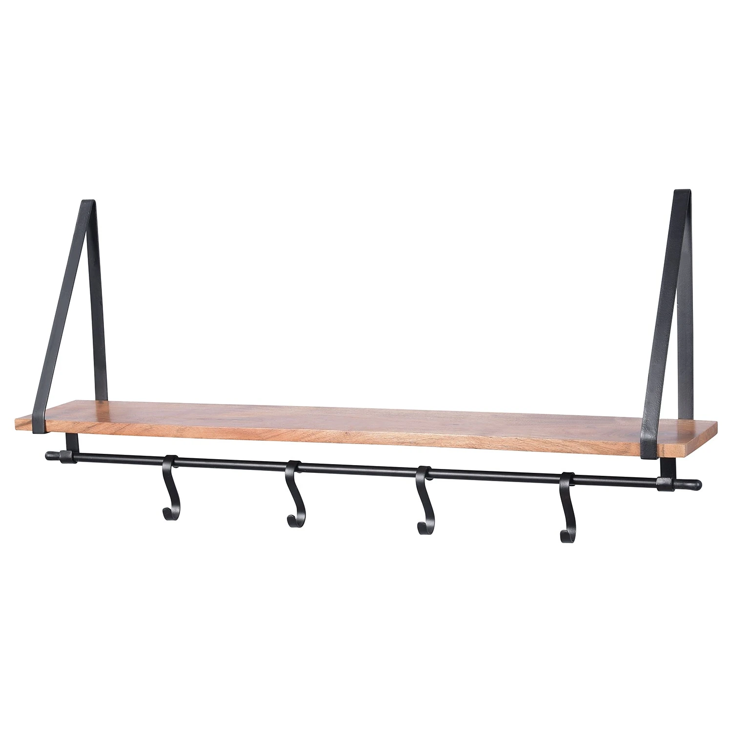 Red Living Étagère murale Beuvillers - Manguier massif / Métal - Manguier / Noir