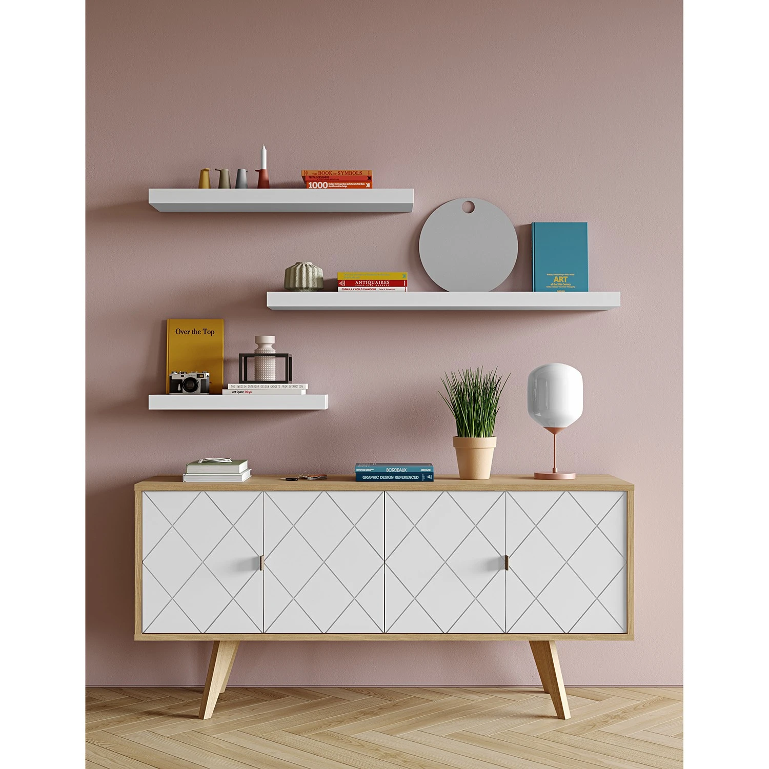 Temahome Tablette murale Balda - Blanc - Largeur : 90 cm – Image 2