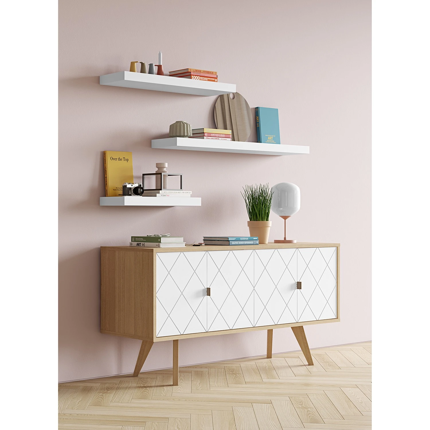 Temahome Tablette murale Balda - Blanc - Largeur : 90 cm – Image 3