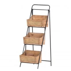 Red Living Étagère Nasva - Sapin massif / Métal - Sapin / Noir