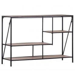 Red Living Étagère Cap Cana I - Placage en bois véritable / Métal - Araucaria de Chine / Noir