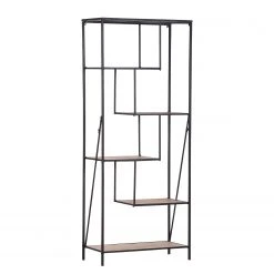 Red Living Étagère Cap Cana II - Placage en bois véritable / Métal - Araucaria de Chine / Noir