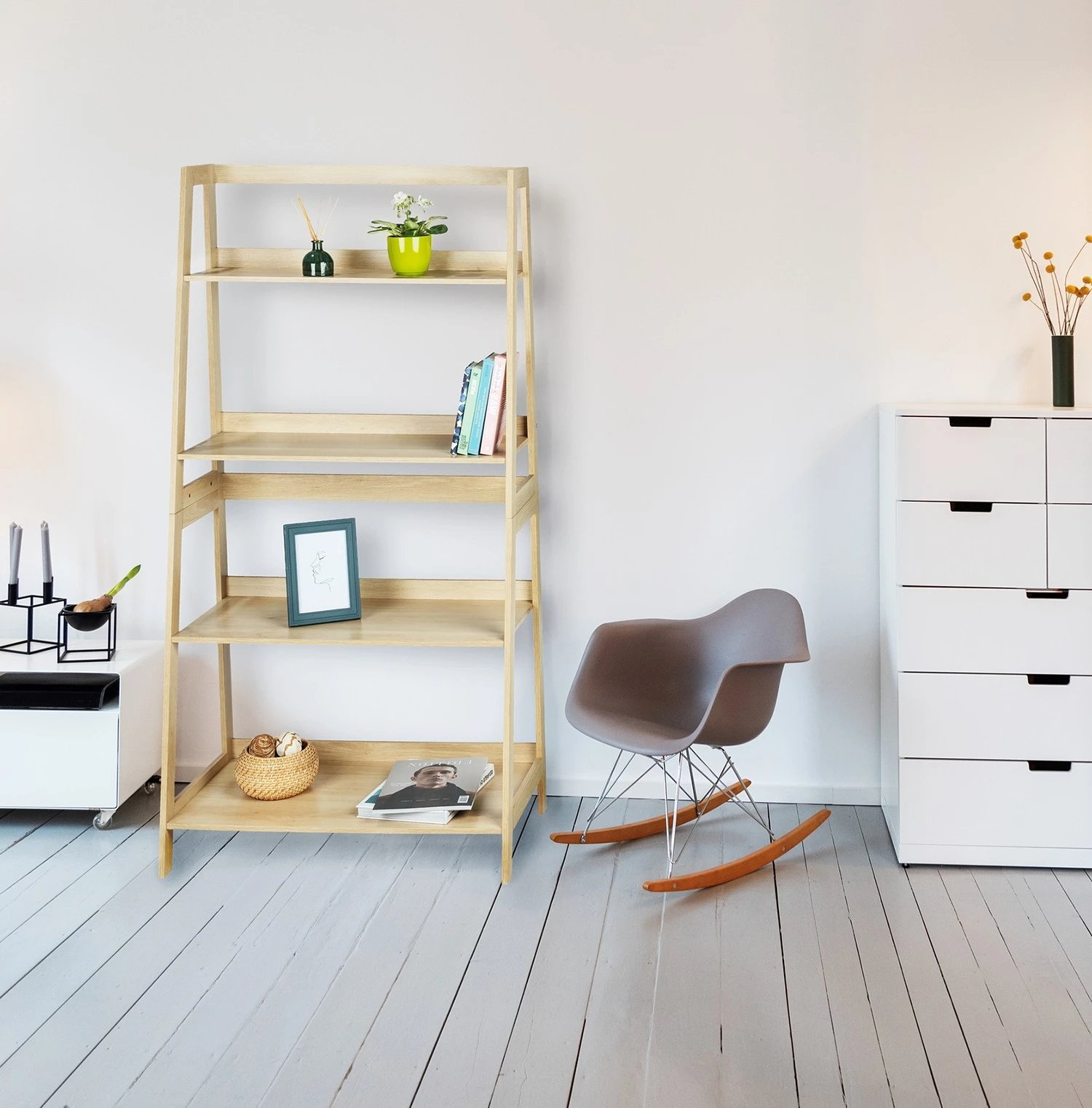 WENKO Étagère Edda - Chêne massif – Image 2