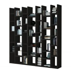 Loftscape Bibliothèque Emporior II - Imitation chêne marron-noir - Largeur : 221 cm
