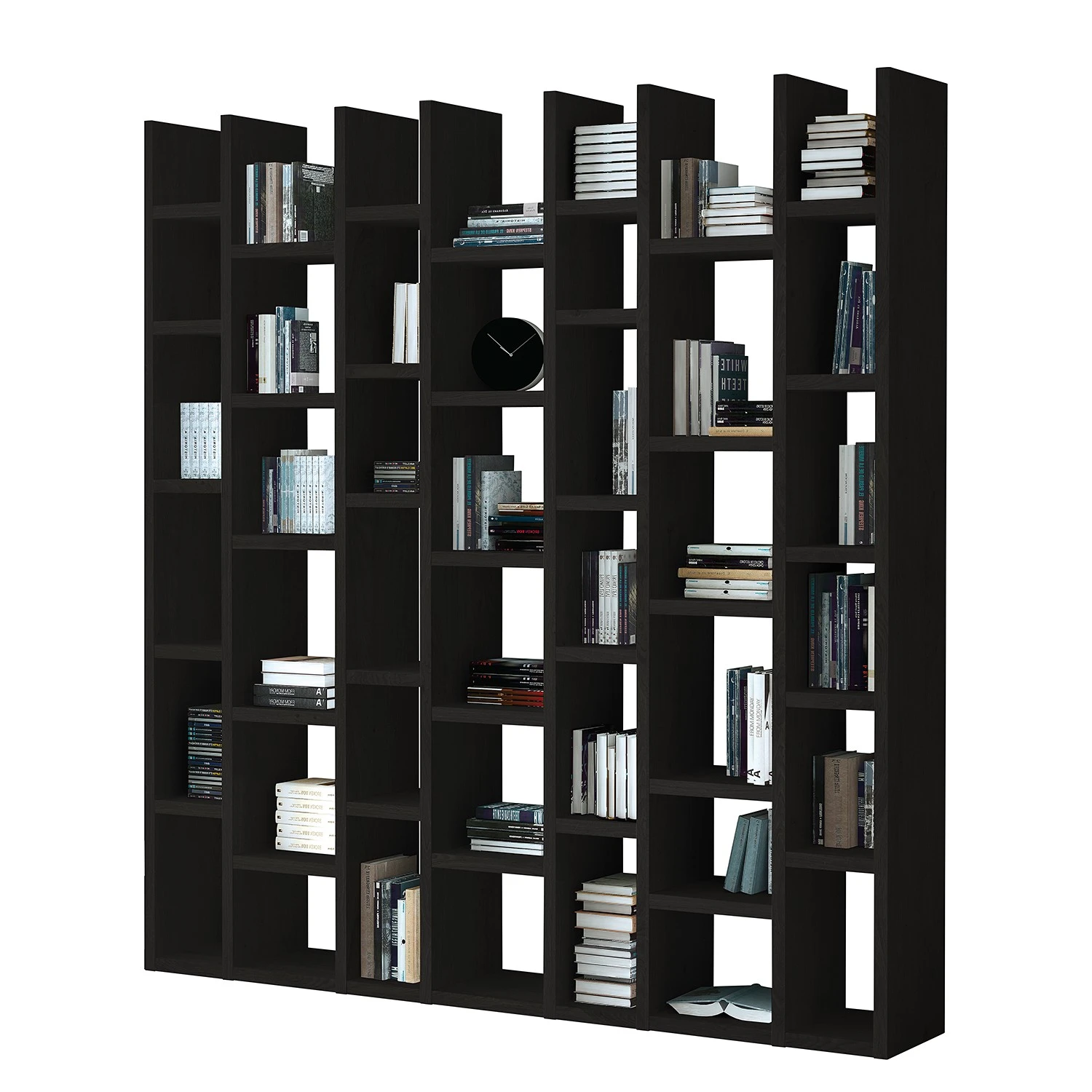 Loftscape Bibliothèque Emporior II - Imitation chêne marron-noir - Largeur : 221 cm