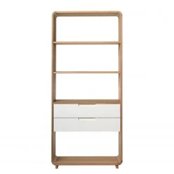 Naturoo Bibliothèque Bell - Placage en chêne - Chêne / Blanc
