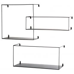 Loftscape Étagères murales Kekova (3 éléments) - Métal - Noir