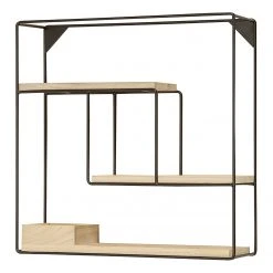 Boltze Étagère murale Tjorge II - Métal - Noir / Marron