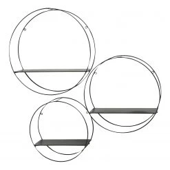 Boltze Étagère murale Franco II (lot de 3) - Métal - Noir