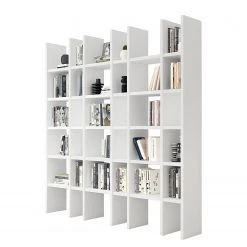 Loftscape Bibliothèque Emporior XIII - Blanc crème - Blanc brillant - Largeur : 216 cm