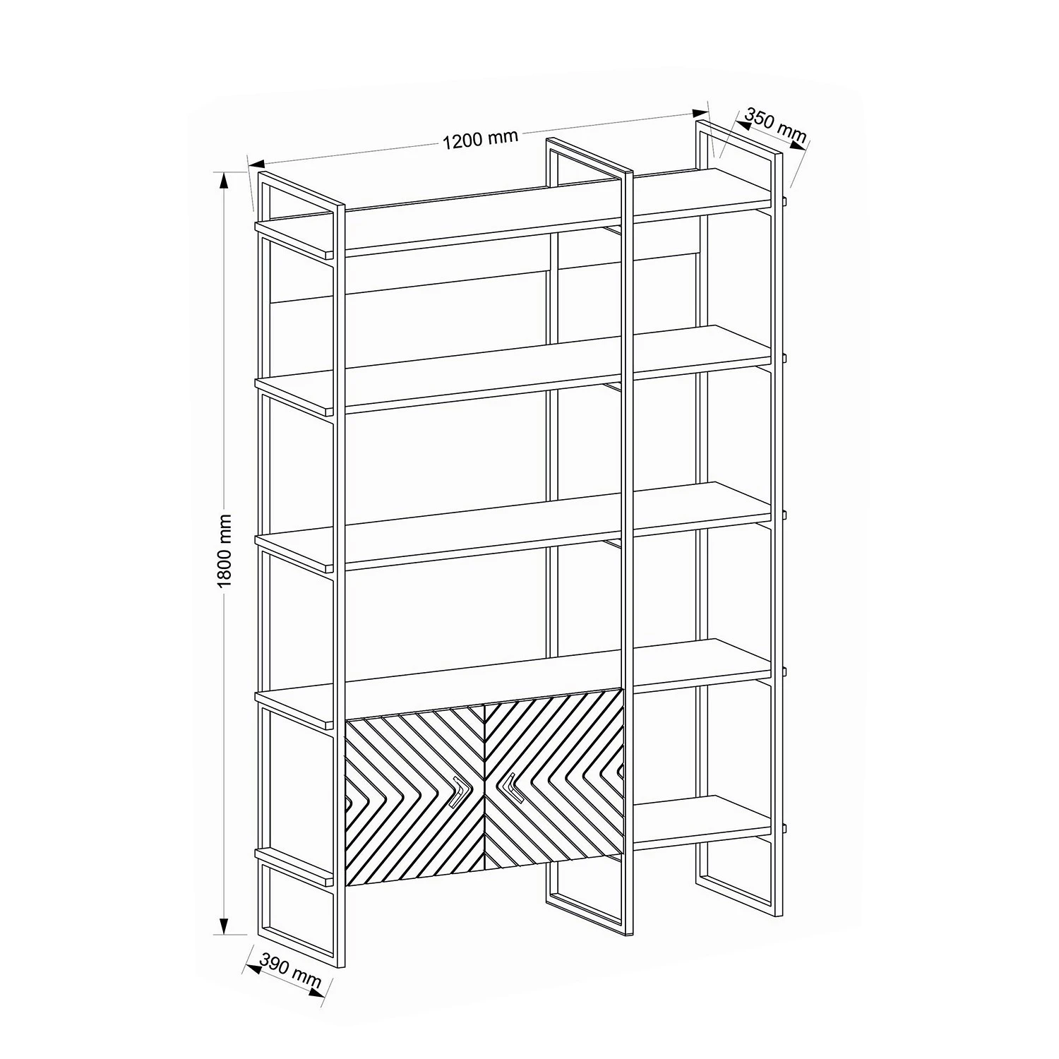 Red Living Étagère murale Sun - Métal - Imitation noyer / Noir – Image 8