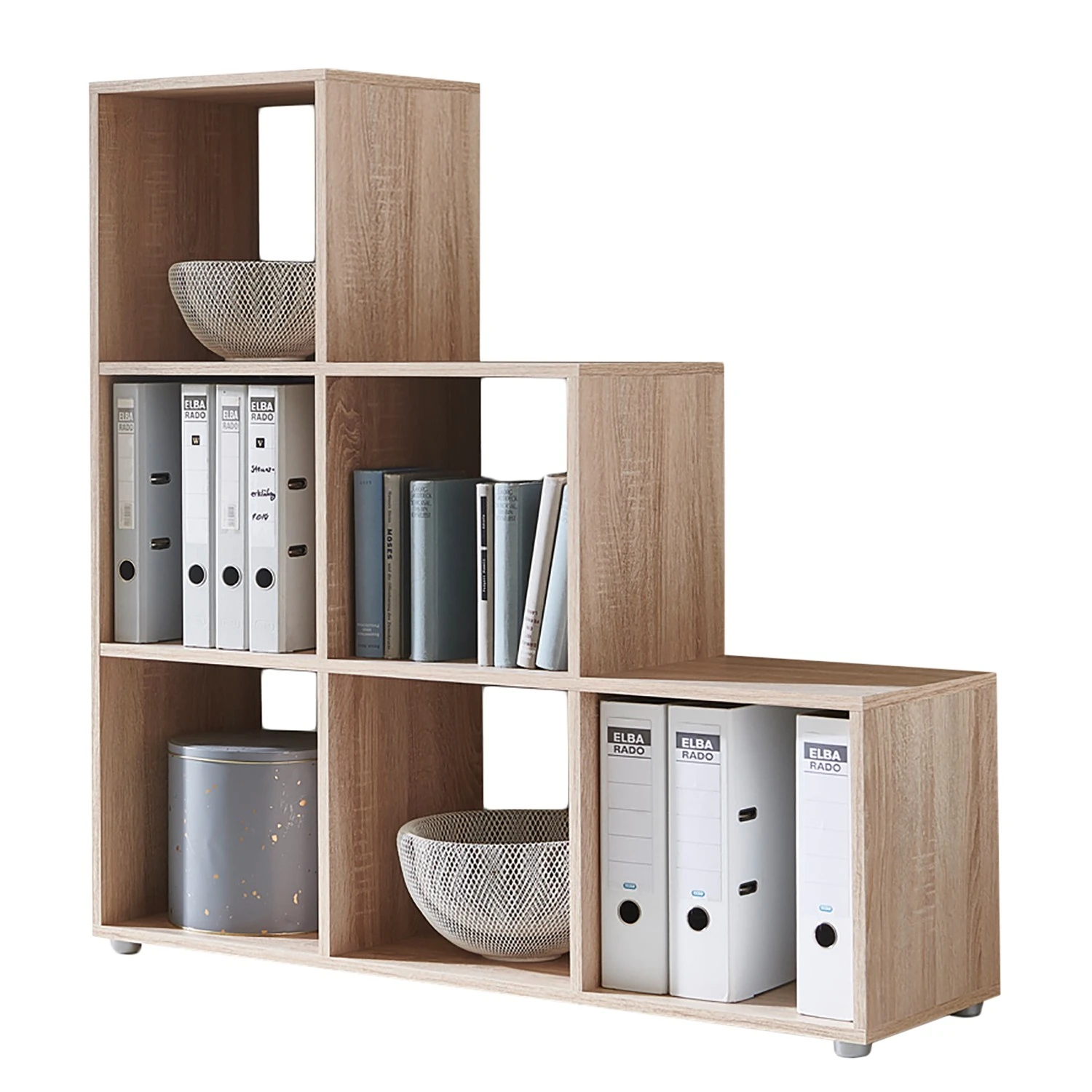 Furnitive Étagère en escalier Nizwa - Imitation chêne de Sonoma