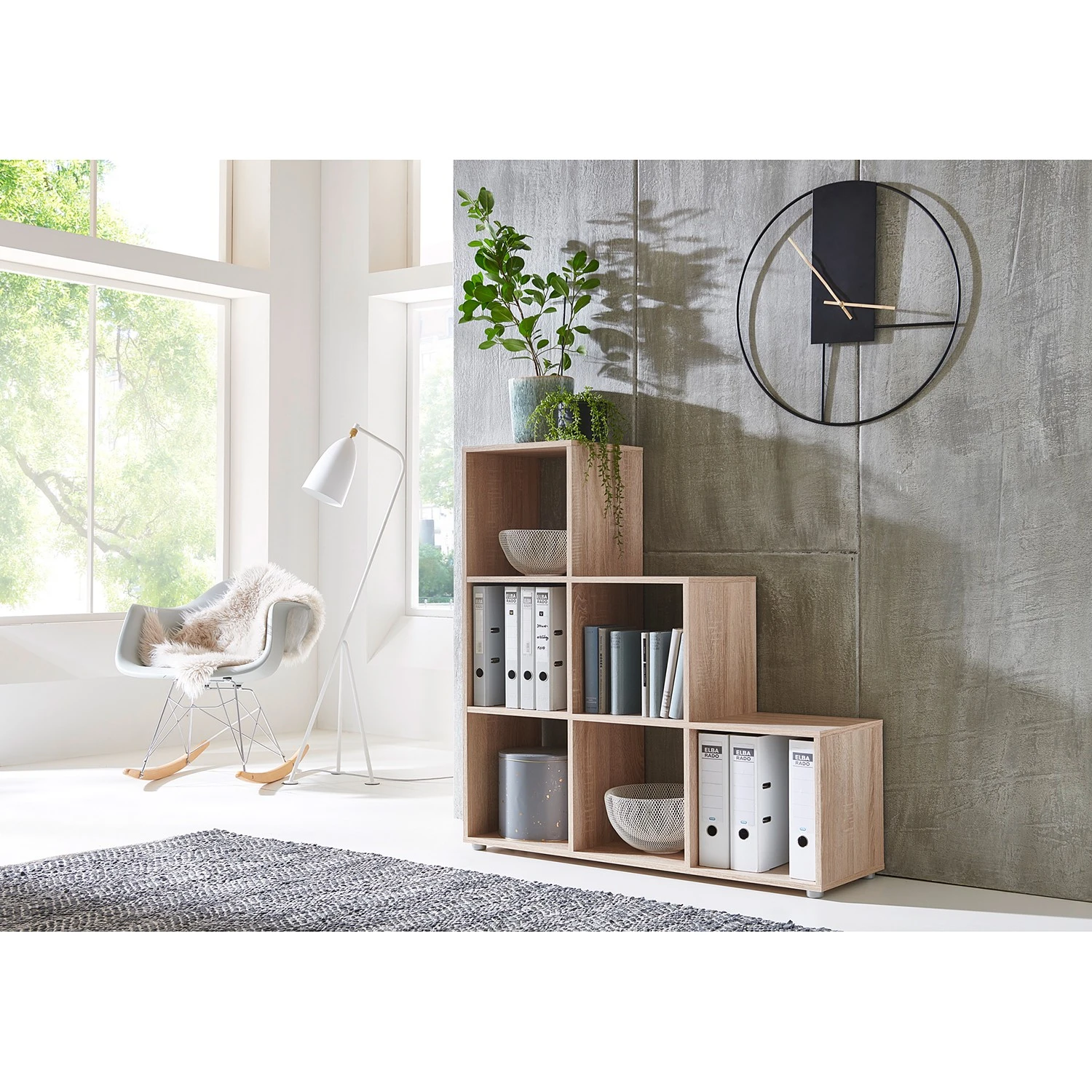 Furnitive Étagère en escalier Nizwa - Imitation chêne de Sonoma – Image 2