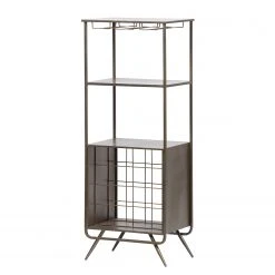 Red Living Range-bouteilles Clubster - Métal - Gris antique