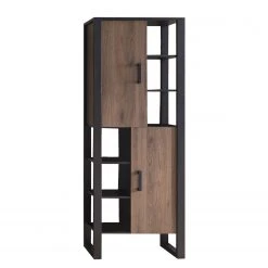 Red Living Étagère Norddal I - Imitation noyer / Noir