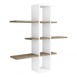 Loftscape Étagère murale Valetta - Blanc / Imitation noyer