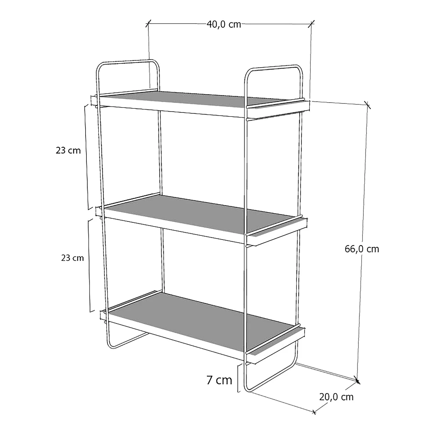 Red Living Étagère murale Papasan - Métal - Imitation chêne / Noir – Image 6