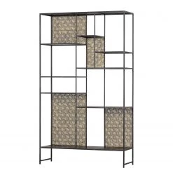 Red Living Étagère Quito - Métal - Laiton vieilli / Noir