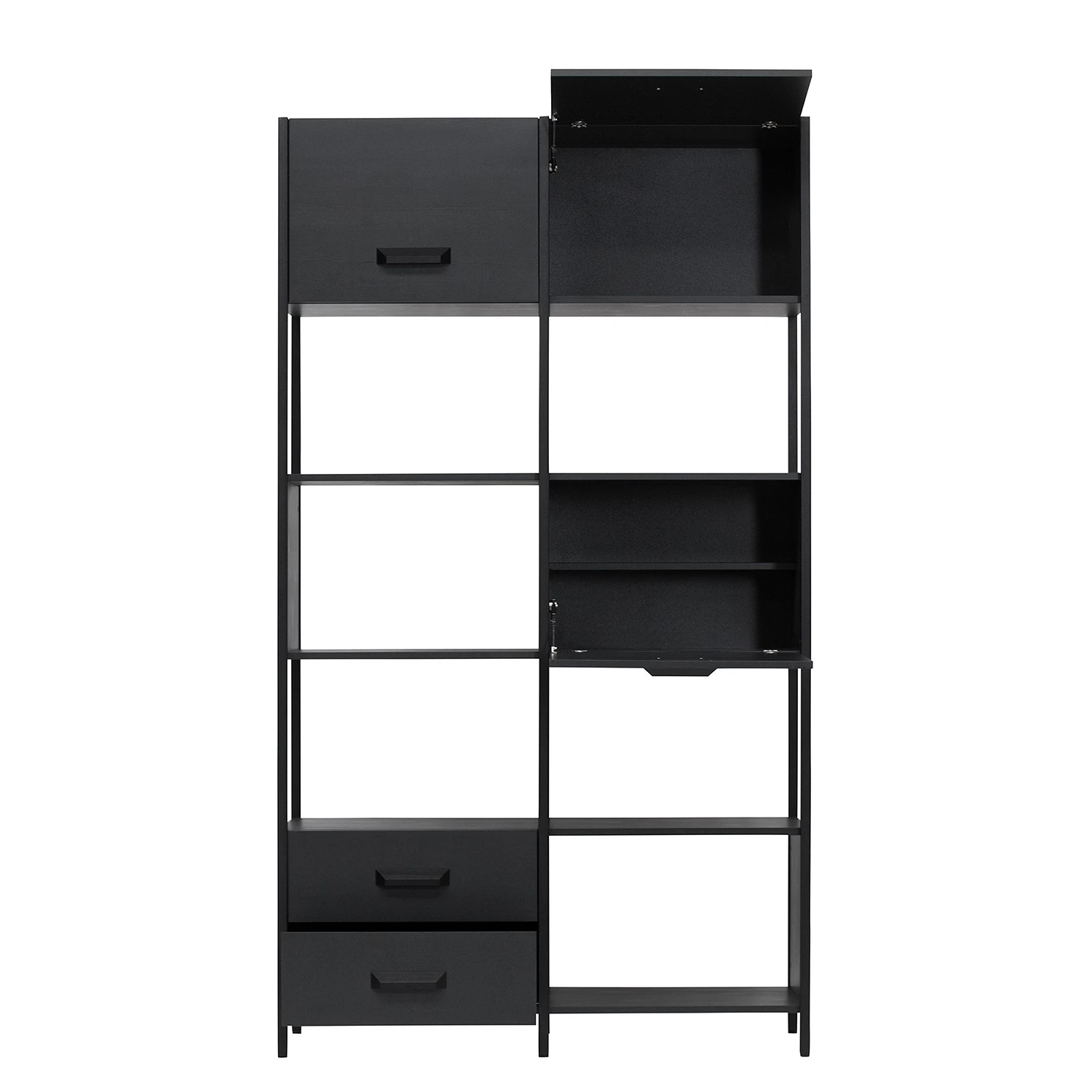 Red Living Étagère Sarhua - Pin massif / Métal - Pin noir / Noir – Image 3