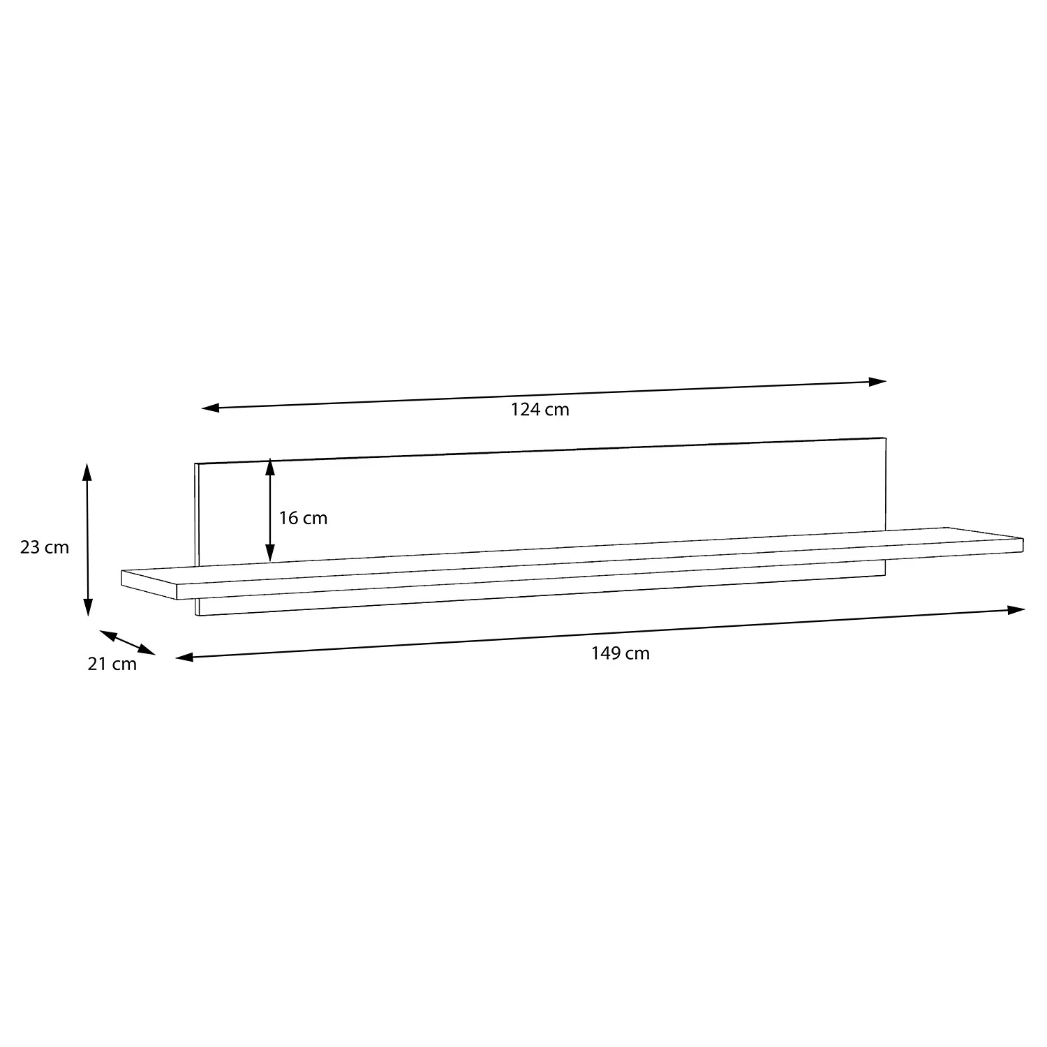 Loftscape Étagère murale Piemont - Noir / Imitation chêne Bianco – Image 5