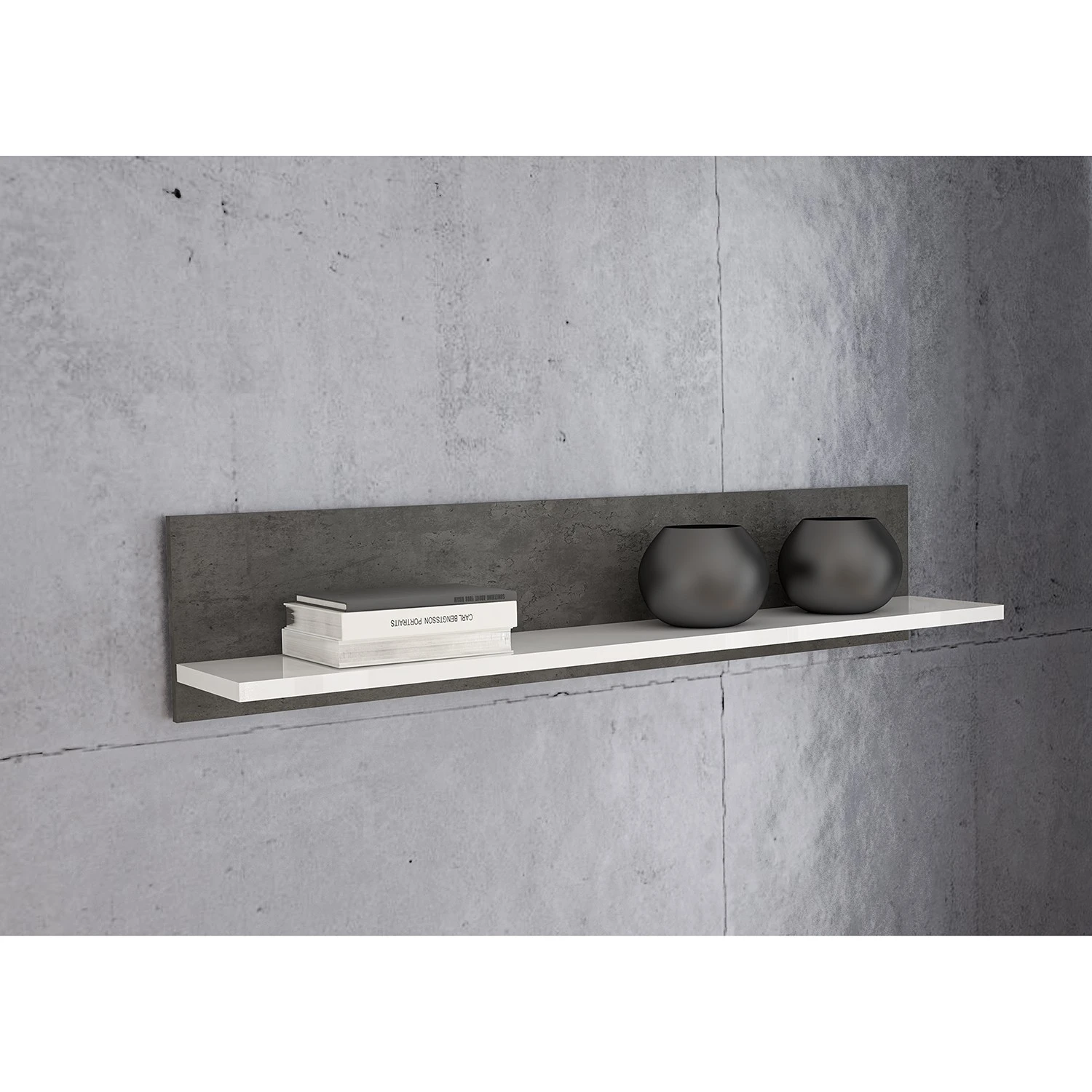 Loftscape Étagère murale Vetras - Blanc brillant / Imitation béton – Image 2