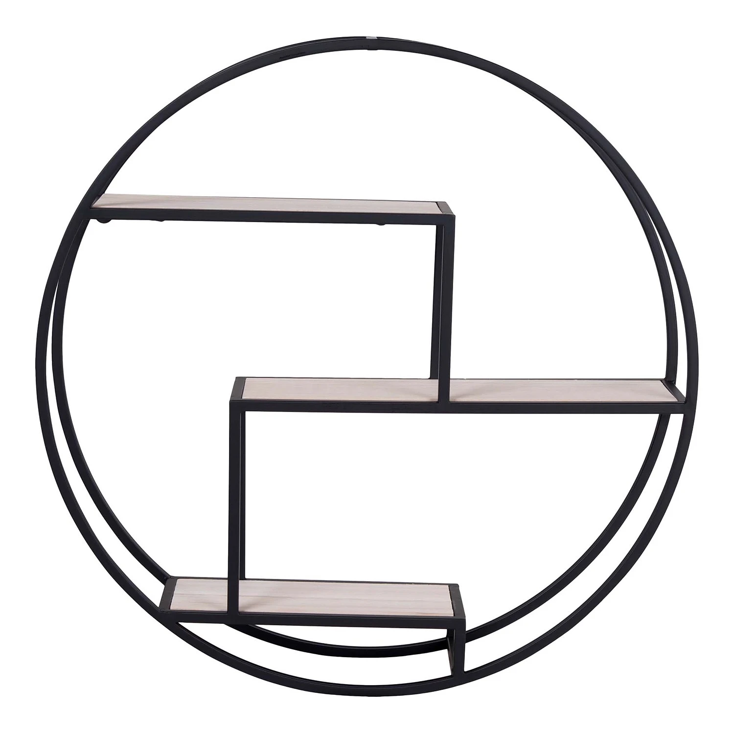 Red Living Étagère murale Sling - Paulownia massif / Métal - Paulownia / Noir – Image 2