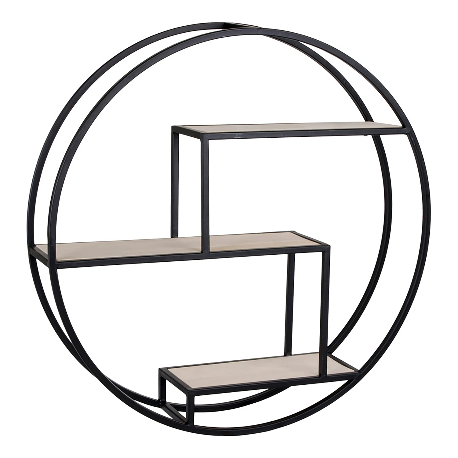 Red Living Étagère murale Sling - Paulownia massif / Métal - Paulownia / Noir – Image 3