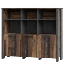 Fredriks Étagères de bureau Clifford - Imitation bois recyclé / Gris foncé