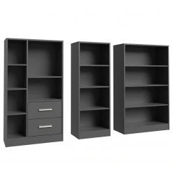 Fredriks Étagères Wardell (3 éléments) - Anthracite