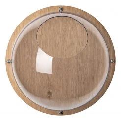 Koziol Étagère murale Orion II - Noyer massif - Noyer / Noyer clair - Diamètre : 34 cm