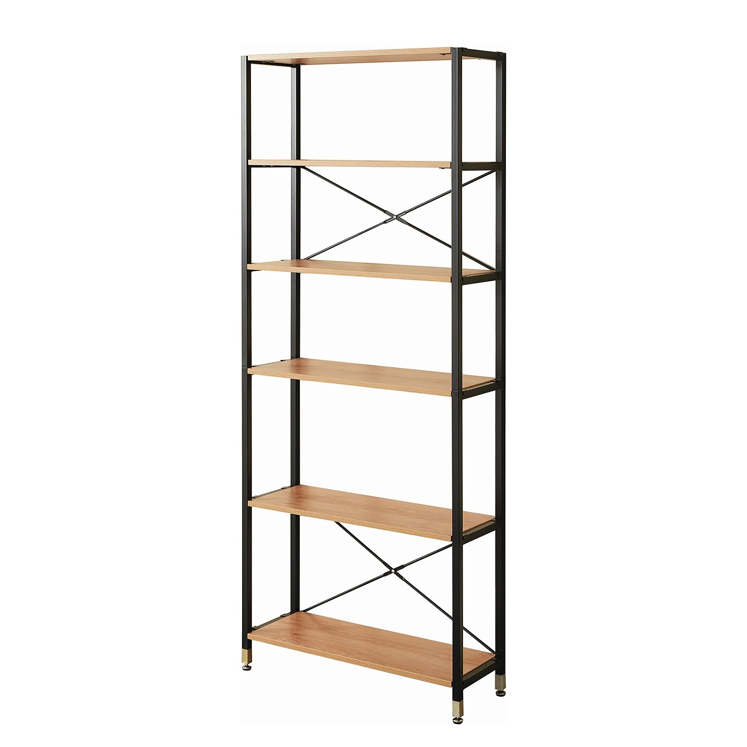 Red Living Étagère Ruoms III - Imitation acacia / Noir