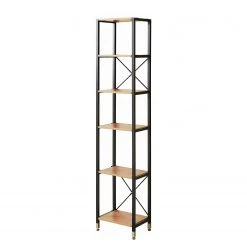 Red Living Étagère Ruoms I - Imitation acacia / Noir