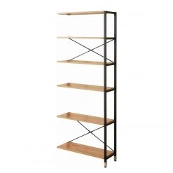 Red Living Étagère Ruoms IV - Imitation acacia / Noir