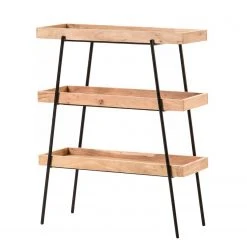 Red Living Étagère Beitbridge I - Acacia massif / Métal - Acacia / Noir