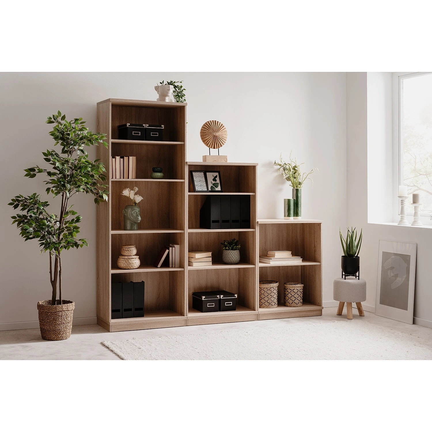 Loftscape Étagère Alcester - Imitation chêne Sonoma - Hauteur : 140 cm – Image 3