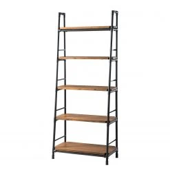 Ars manufacti Étagère échelle Atelier III - Acacia massif / Métal - Acacia marron / Anthracite