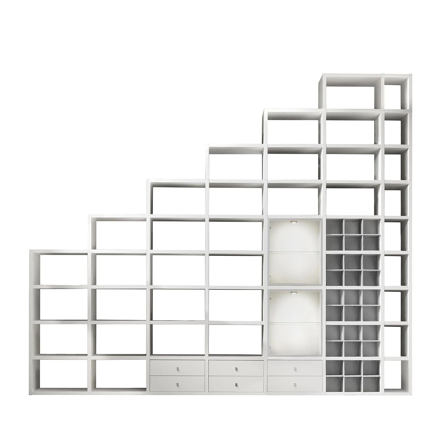 Fredriks Étagère Concept XVI (avec éclairage) - Blanc brillant