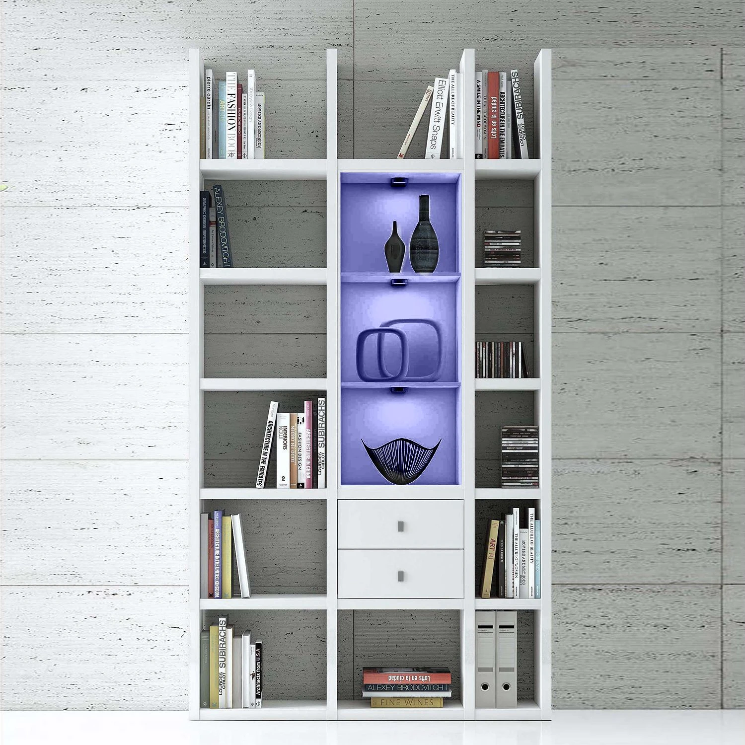 Loftscape Etagère Emporior III - Blanc brillant / Blanc - Avec éclairage – Image 3