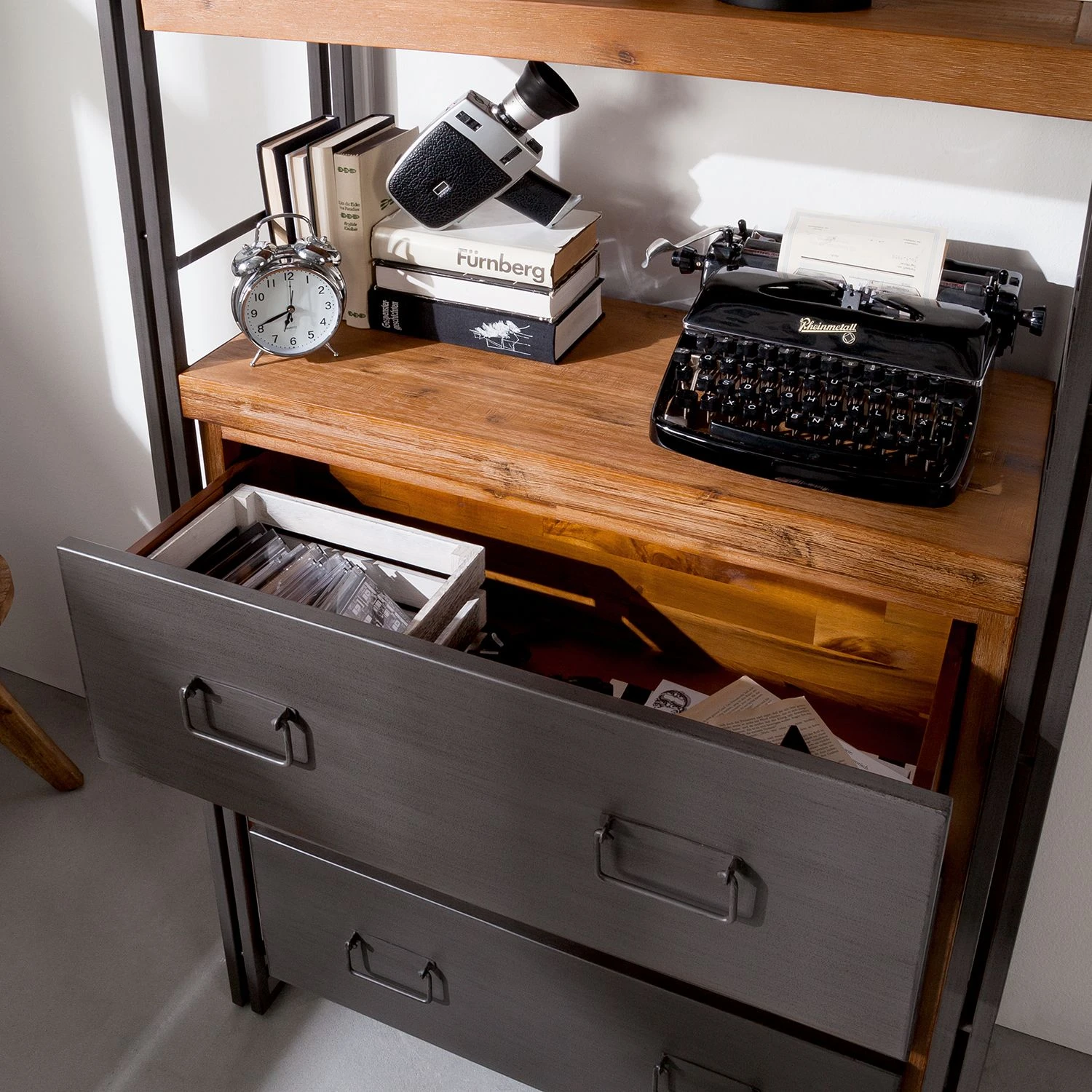 Ars manufacti Étagère Manchester VI - Anthracite / Imitation acacia – Image 6