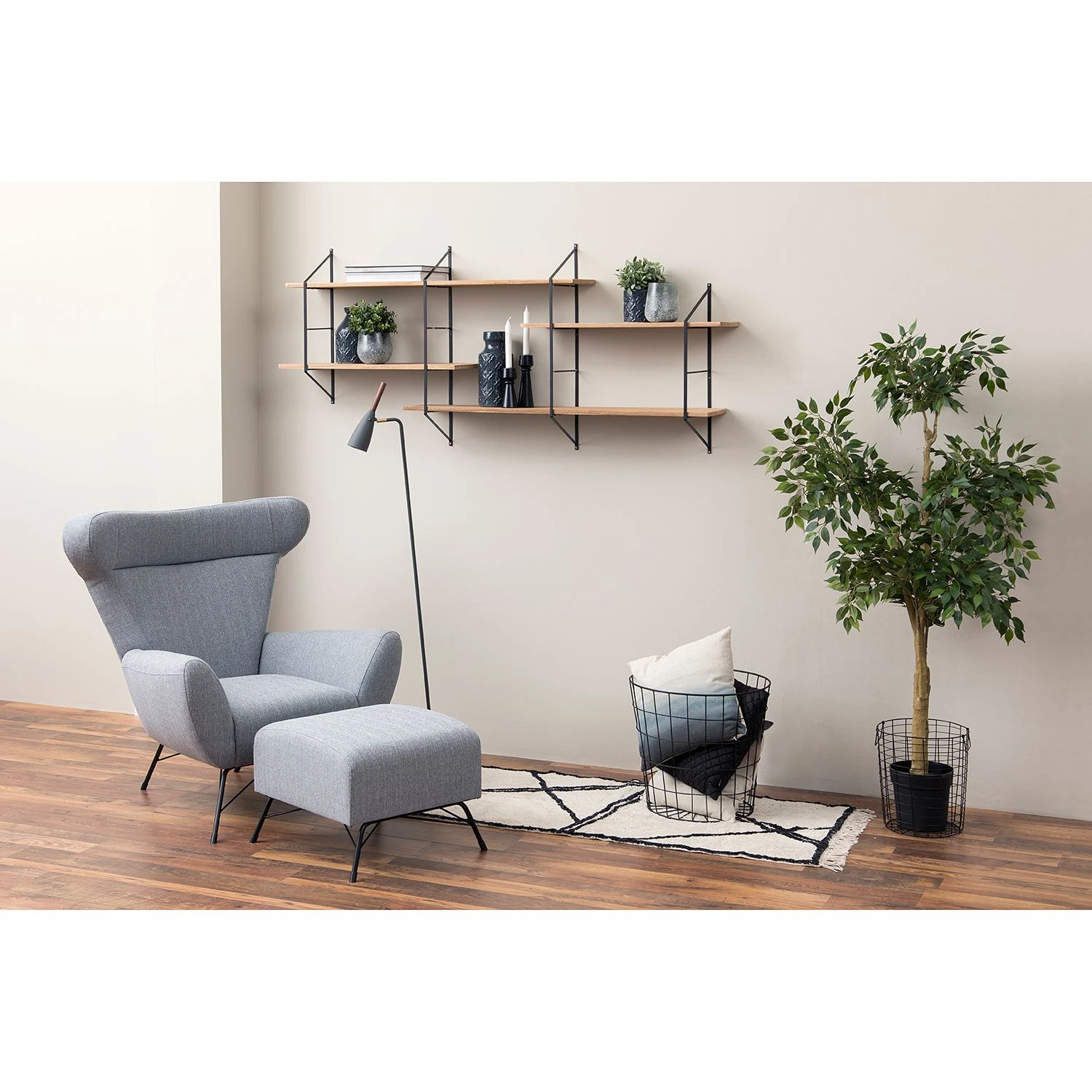 Mørteens Étagère Oxbow I - Paulownia massif / Métal - Paulownia / Noir – Image 2