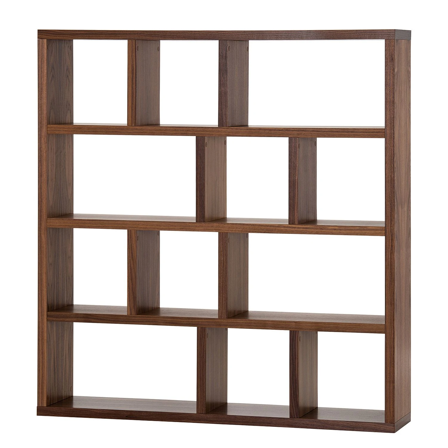 Temahome Étagère Berlin - Blanc mat - Placage noyer véritable - 150 x 159 cm