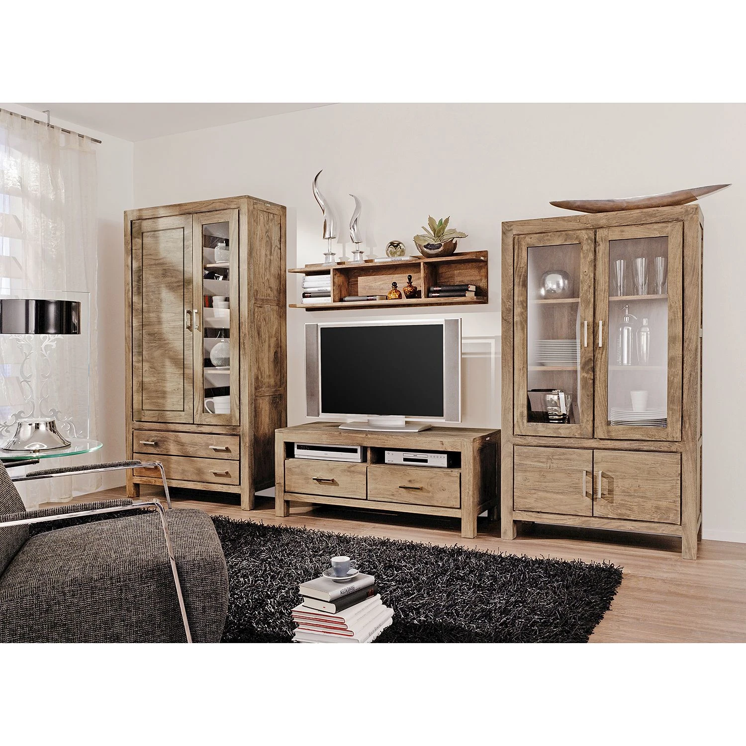 Wolf-Möbel Étagère murale Yoga - Sheesham massif – Image 3